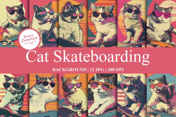 Cat Skateboarding Backgrounds: A Fun and Functional Design Element