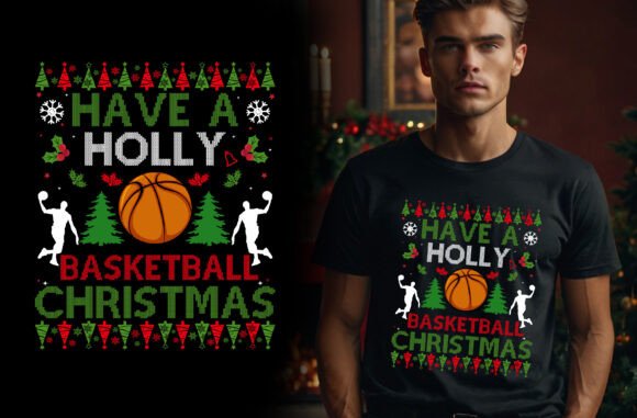Christmas Basketball T-Shirt Design: A Festive and Fun Holiday Crafting Idea