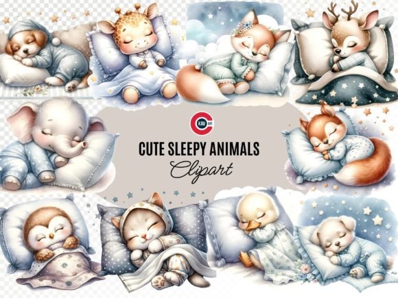 Cute Sleepy Animals Watercolor Clipart: A Strategic Tool for Calming Creativity