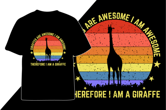Giraffe Animals Vintage T Shirt Design: A Multipurpose Creative Asset for DIY and Business Projects