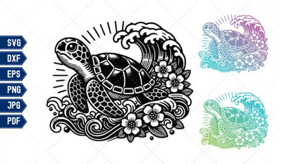 Sea Turtle SVG PNG JPG DXF EPS – A Versatile Design Asset for Creative Projects